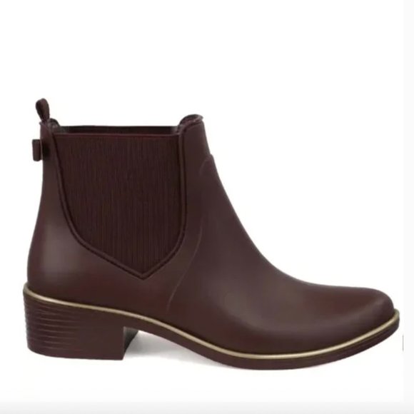 Kate Spade Solstice rubber Rain Boots size 6 in Cherrywood (burgundy/maroon) nwt - Picture 1 of 11